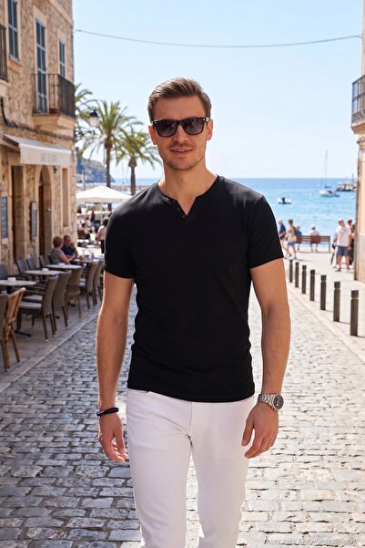 Buratti Cotton V-Neck Slim Fit t Shirt Men t Shirt 5902122