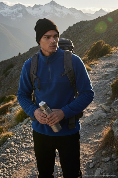 Buratti Regular Fit Anti-Pilling Non-Pilling Mock Neck Cold-Proof Fleece-Line...