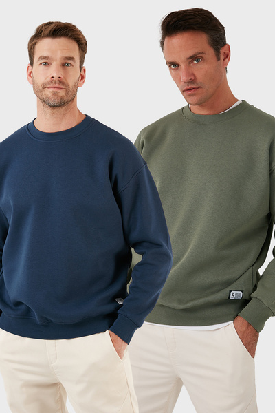 Buratti Regular Fit Crew Neck Ribbed 2-Pack Sweat Men's Sweat 5905255S2