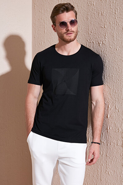 Buratti Pamuklu Slim Fit Bisiklet Yaka T Shirt Erkek T SHİRT 646R7940