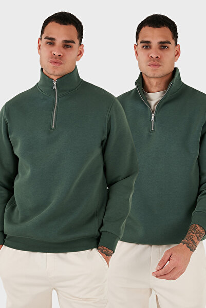 Buratti Cotton Regular Fit Stand Collar 2-Pack Sweat Men's Sweat 59052592S2