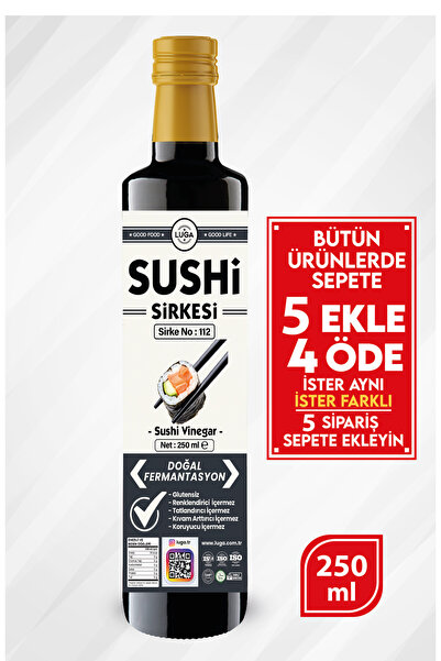 Luga Sushi Sirkesi, Doğal Fermantasyon, Katkısız, Koruyucusuz, suşi Sushi Vin...
