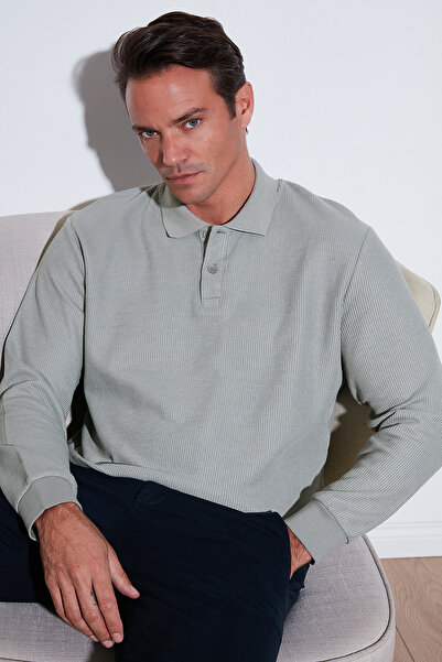 Buratti Cotton Regular Fit Buttoned Polo Collar Sweat Men's Sweat 5905739