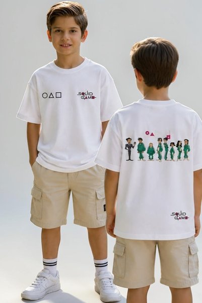 QUB CLUB تي شيرت أساسي بأكمام قصيرة وياقة دائرية للأولاد