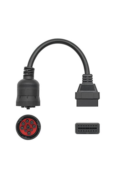 TECHSTAR Car Adapter Cable for Truck Diagnostics J1939 9-pin to OBD2 16-pin f...