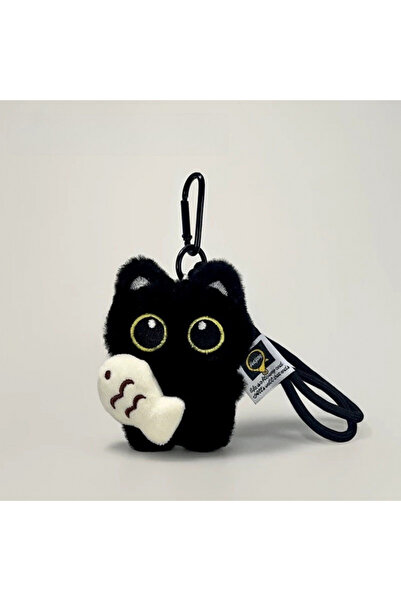 Choice1 Black Cat Kawaii Cool Plush Black Cat Doll Keychain Bag Pendant Charm...