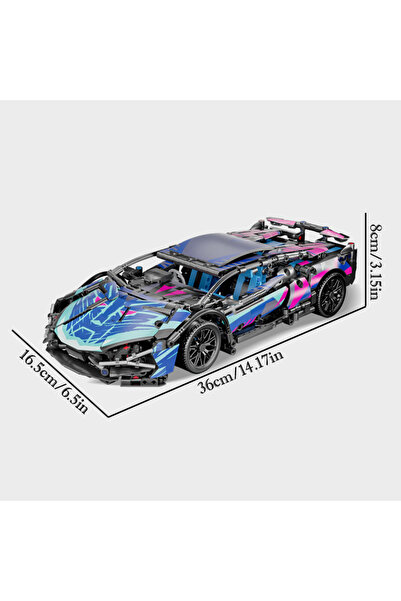 Choice L 33cm 1700pcs RSR Racing Car Building Blocks Set, Technical Model Spo...