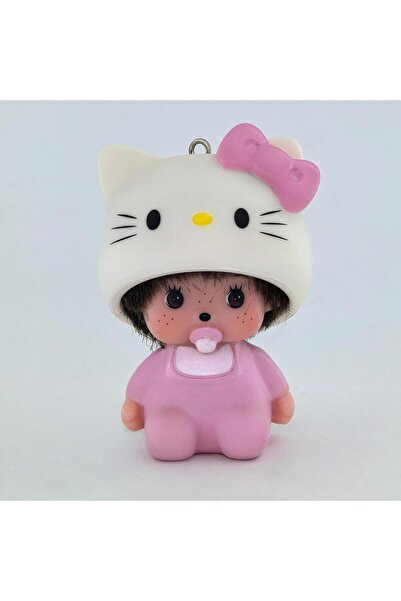 choice2 A Kitty NEW Cute Hello Kitty Monchhichi Doll Keychain TPR Material, C...