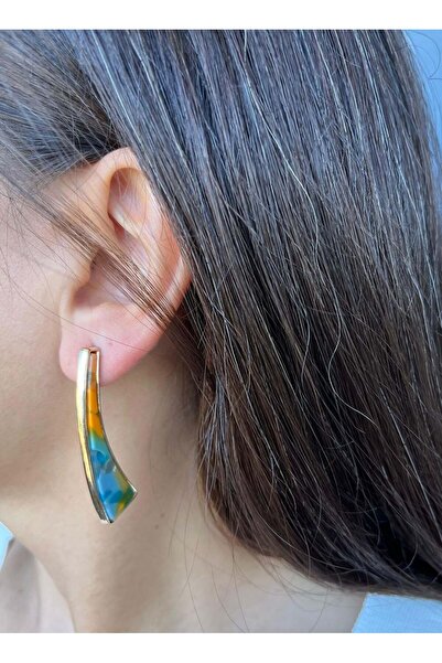 nunu takı Colorful Sword Stone Earrings