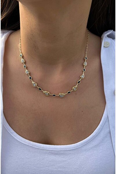 nunu takı Blue Row Stone Necklace