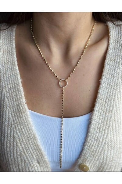 nunu takı Dorika Y Necklace with Halka Charm