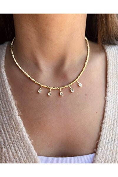 nunu takı Stone Tipped Dorika Necklace