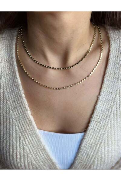 nunu takı Gold Ezme Wrapped Necklace
