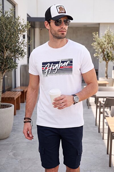 Buratti Cotton Slim Fit Crew Neck Printed t Shirt Men's t Shirt 541Higher