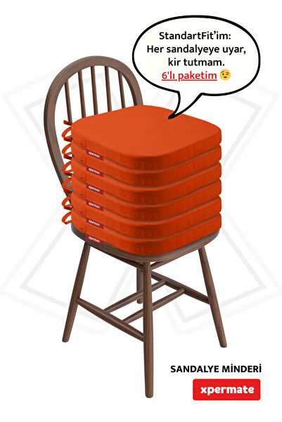 XPERMATE Set de 6 perne pentru scaune 42x42 cm, cu fermoar, cu șireturi, lava...