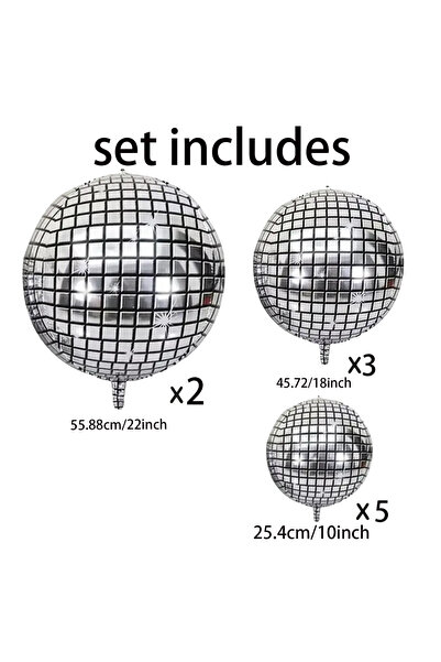 Choice Other Other 10pcs Silver Disco Balloons Are Suitable for Birthday Part...