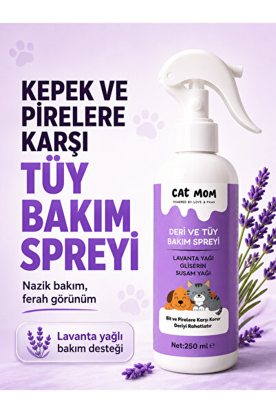 cat mom Bit ve Pire Önleyici Sprey, Kedi ve Köpekleri için Tüy Bakımı Tarama ...