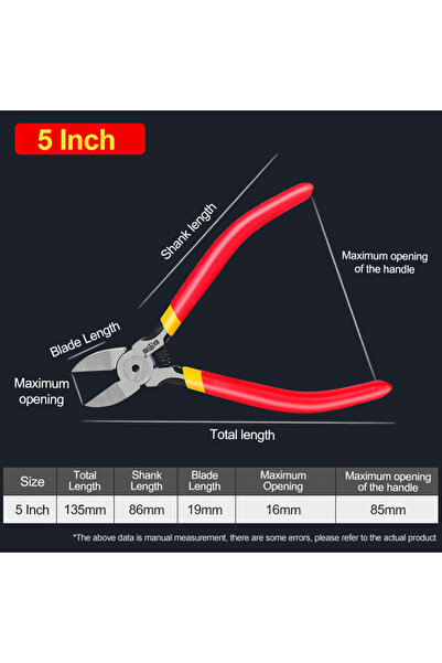 choice2 5 inch Red YLONDAO 5 6 Inch Cr-V Plastic Pliers Diagonal Pliers Mini ...