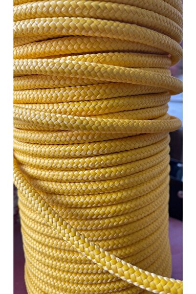 EgeÇelikHalat Sarı Renkli İskota Halat İp 8 Mm 10 Metre Yelken Mandar Halatı