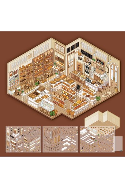Choice3 Bread Series-1pc 3D Cabin Scene Stickers Book Visual Stacking Cartoon...