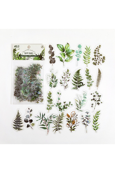 Choice1 C Natural plant collection Green Leaf Decorative PET Stickers Scrapbo...