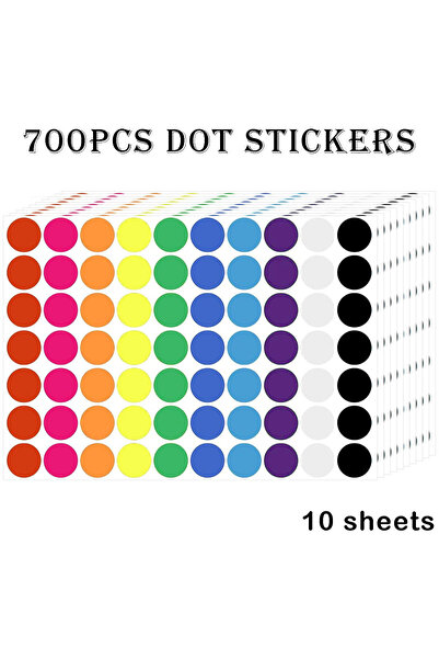 choice2 D 10Sheets 700-1400 PCS Colored Dot Stickers Round Color Coding Label...
