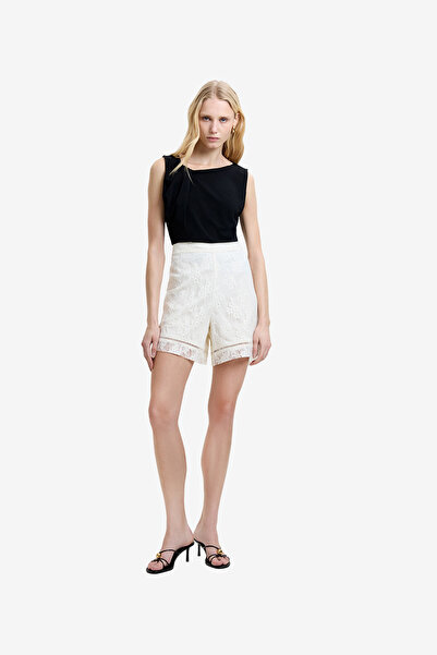 French Connection Women's Porcelain Cream Halsey Twill Tailored Shortsts
