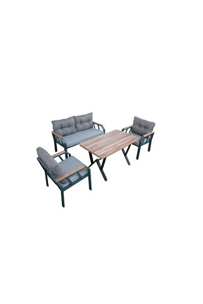 Tu Tienda NERGİZ 2+1+1+MASA(70X120) BAHÇE BALKON MUTAK TAKIMI,KAZAYAĞI KUMAŞ