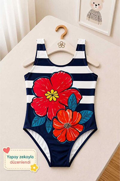 My Kids Wear Girl's Holiday Star One-Piece Swimsuit 12815