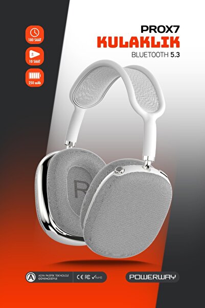 POWERWAY Prox7 Kulak Üstü Bluetooth Kulaklık BTV 5.3 250 mAh 10 Saat Çalışma ...