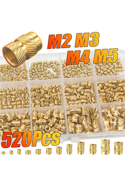 Choice 520Pcs M2 M3 M4 M5 Brass Threaded Inserts Kit for 3D Printing, Heat-Se...