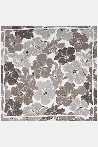 KYR Lily Patterned Viscose Scarf Smoked