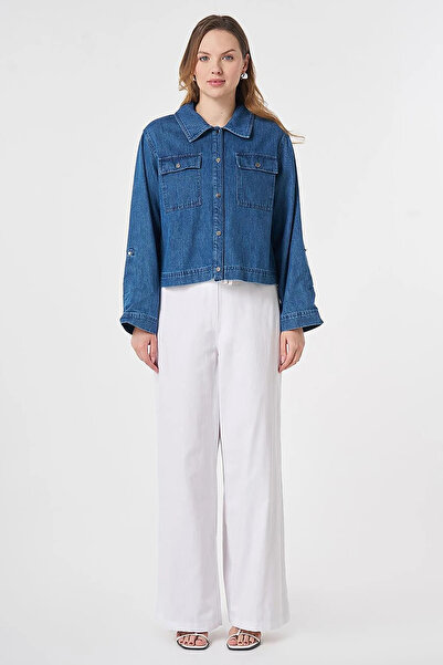 KYR Pocket Detailed Denim Jacket Blue