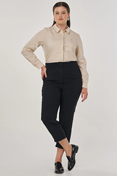 Kayra Relaxed Fit Fabric Trousers Black