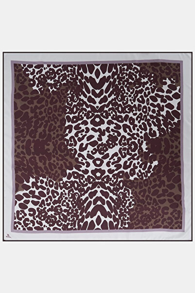 Kayra Leopard Pattern Scarf Coffee