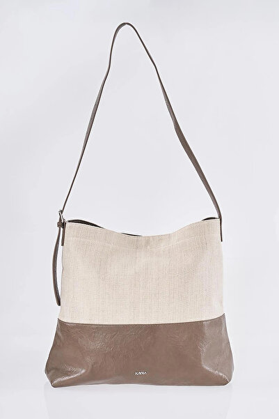 Kayra Leather Paneled Shopper Bag Bitter Coffee