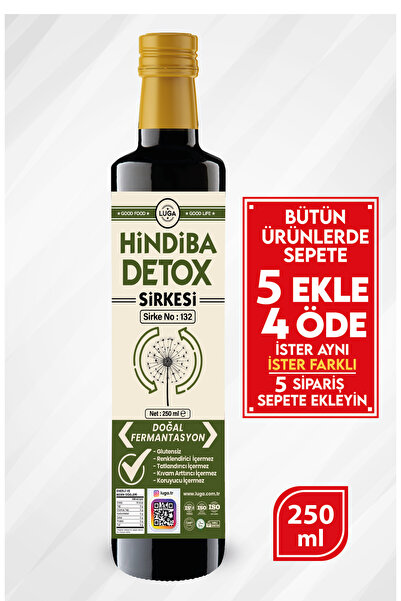 Luga Hindiba Detox Sirkesi - Doğal Fermantasyon, Katkısız, Koruyucusuz, Detok...