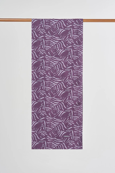 Kayra Abstract Pattern Digital Print Shawl Eggplant Purple
