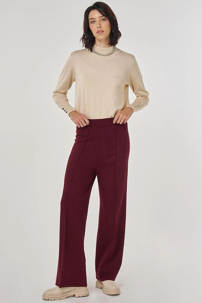 Kayra Çimalı Knitwear Trousers Burgundy