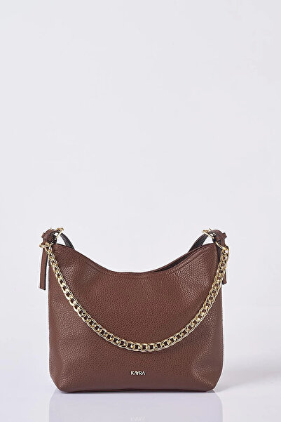 Kayra Chain Detailed Shopper Bag Bitter Brown