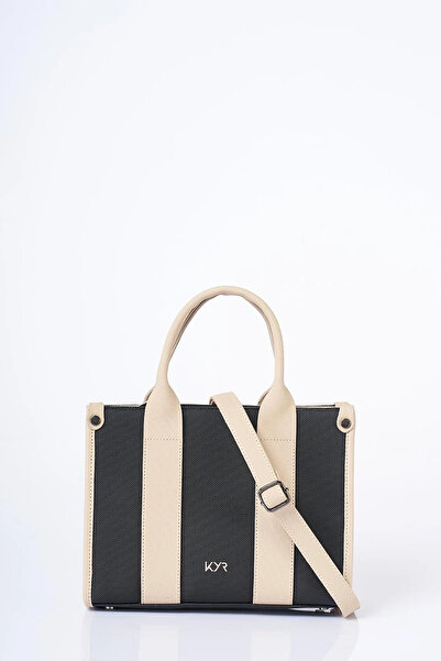 KYR Logo Detailed Tote Bag Black Mink