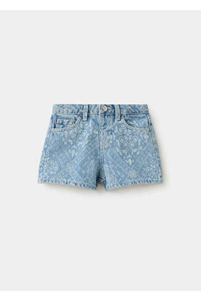 MANGO Baby Desenli denim şort