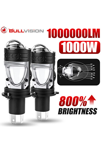 Choice H4/9003/HB2 Hi/Lo Bullvision 1Pc H4 LED Projector Headlight Canbus Len...