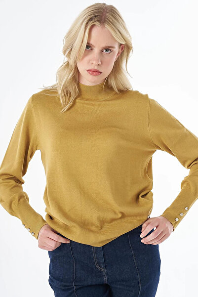 Kayra Basic Viscose Knitwear Sweater Mustard