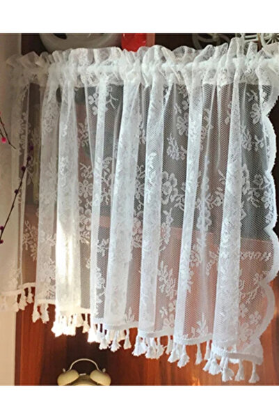 Choice1 rod pocket W145cmxH30cm 1PC WHITE 1PC Short Tulle Curtains for Kitche...