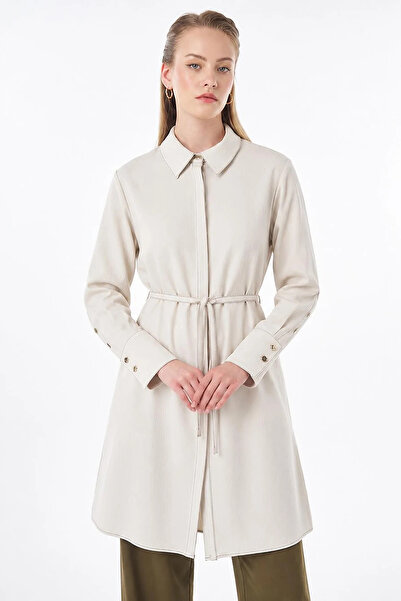 Kayra Wide Cuff Ribbed Tunic Stone