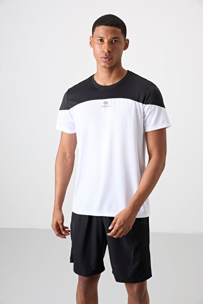 TOMMY LIFE Beyaz Nefes Alan Dokulu İnce Esnek Standart Fit Erkek Performans T...