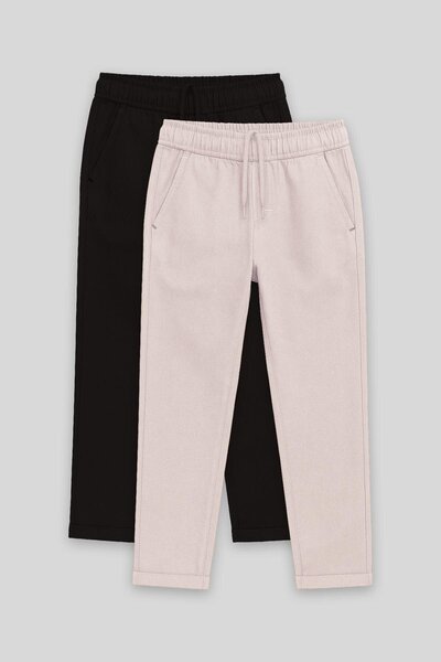 TOMMY LIFE Standard Fit 2-Pack Black-Stone Boys' Chino Pants - 11272