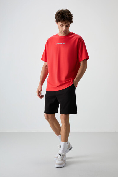 AIR JONES Black Cotton Thick Soft Textured Comfort Fit Basic Men's Shorts - 8...
