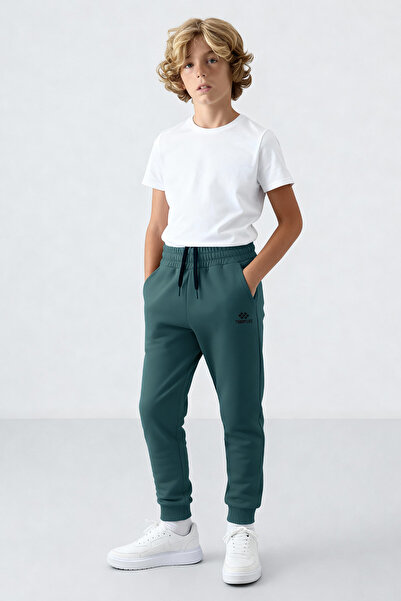 TOMMY LIFE Orman Yeşili Standart Fit Manşetli İnce Erkek Çocuk Eşofman Alt - ...